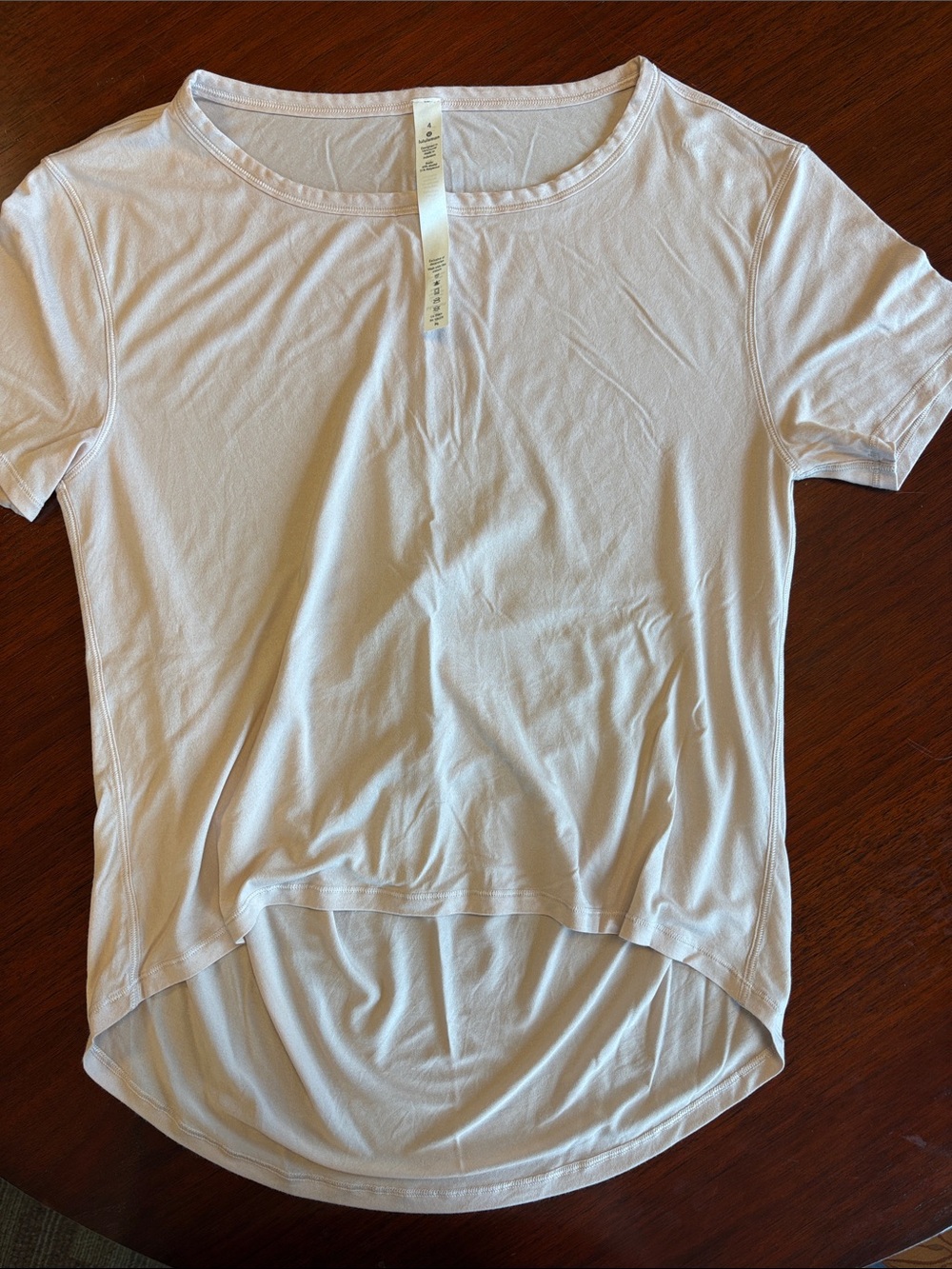 lululemon athletica Light Pink Short Sleeve High-Low Tee